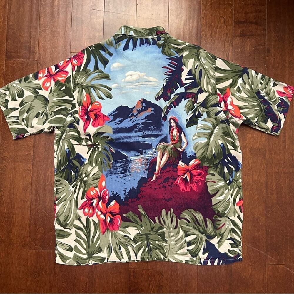 Nautica Men’s Hawaiian Linen Rayon Blend Casual Button Down Shirt, Size Large - Picture 8 of 13